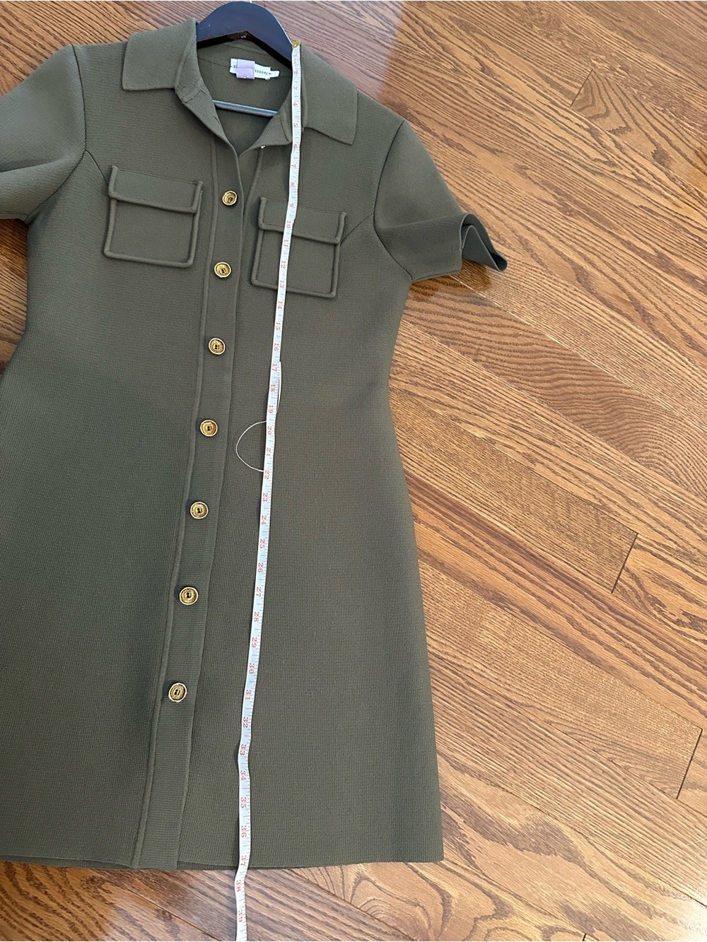 Scanlan Theodore Olive Short-Sleeve Shirt Dress - Picture 8 of 9
